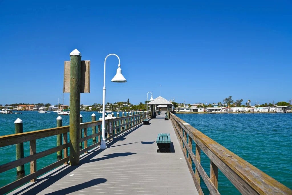 Anna Maria Island pier and waterfront in Florida